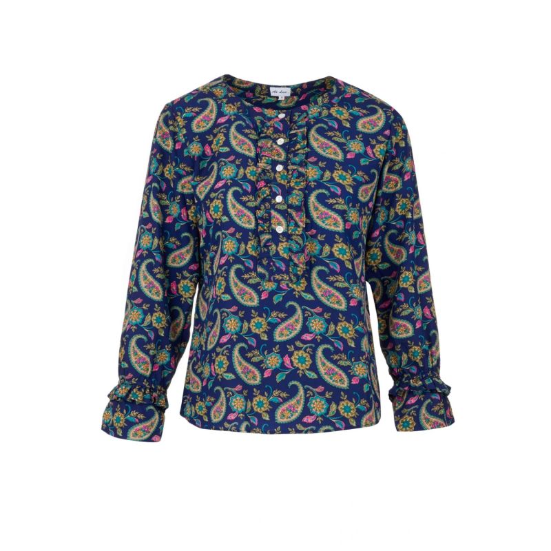 Meg Shirt In Navy Paisley image