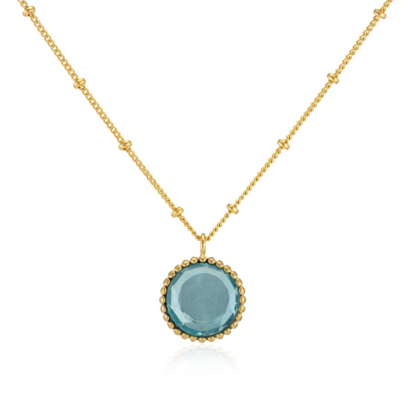 Barcelona March Birthstone Necklace Blue Topaz image