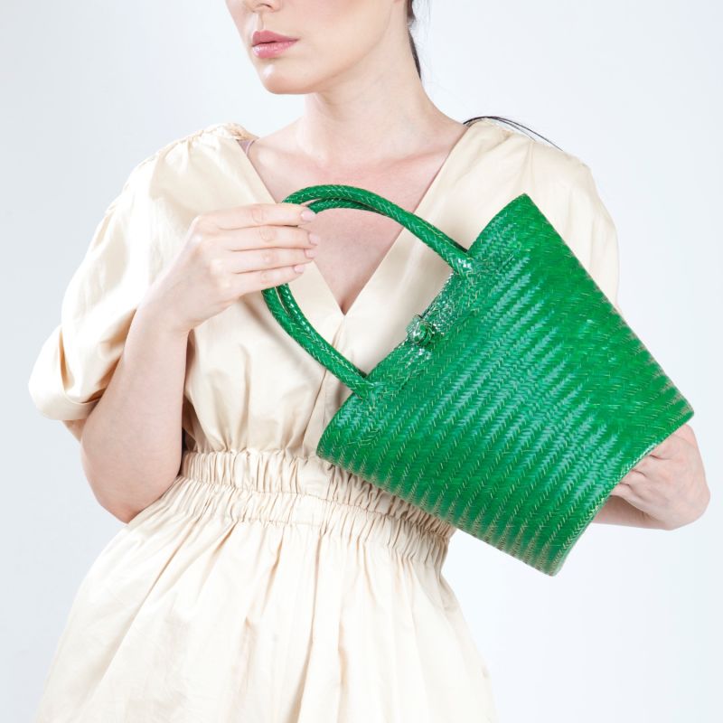 Selva Green Mini Tote Straw Bag image