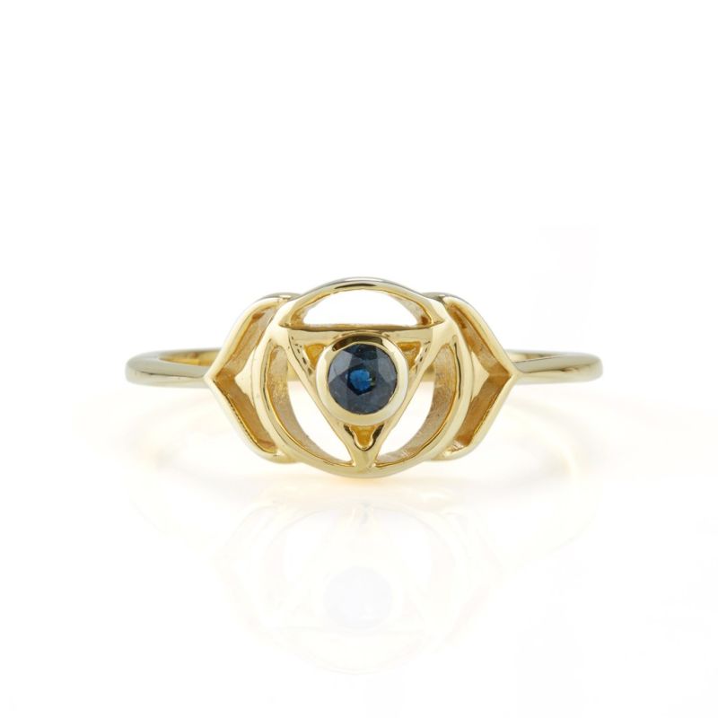Third Eye Chakra Silver Ring - Sapphire image