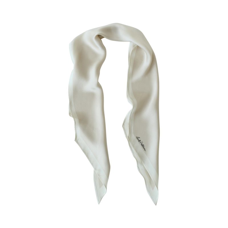 Satin Silk Neck Scarf - White image