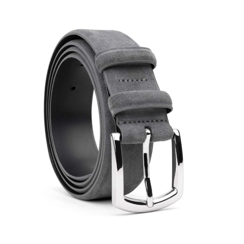 Handmade Leather Belt Ash Grey Massimo image