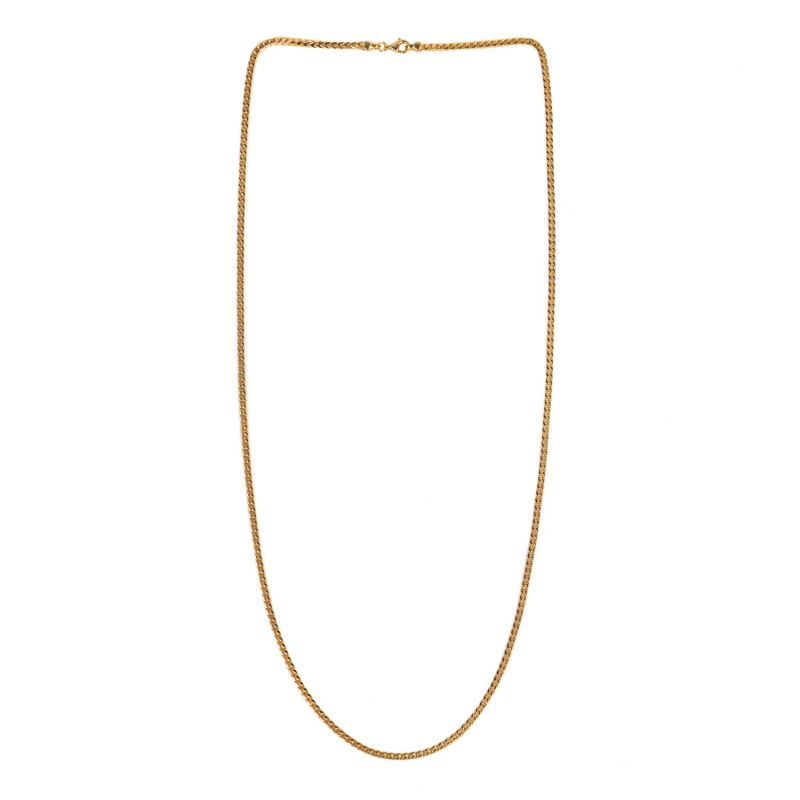 3mm Italian Made Franco Chain Necklace Gold - Long image