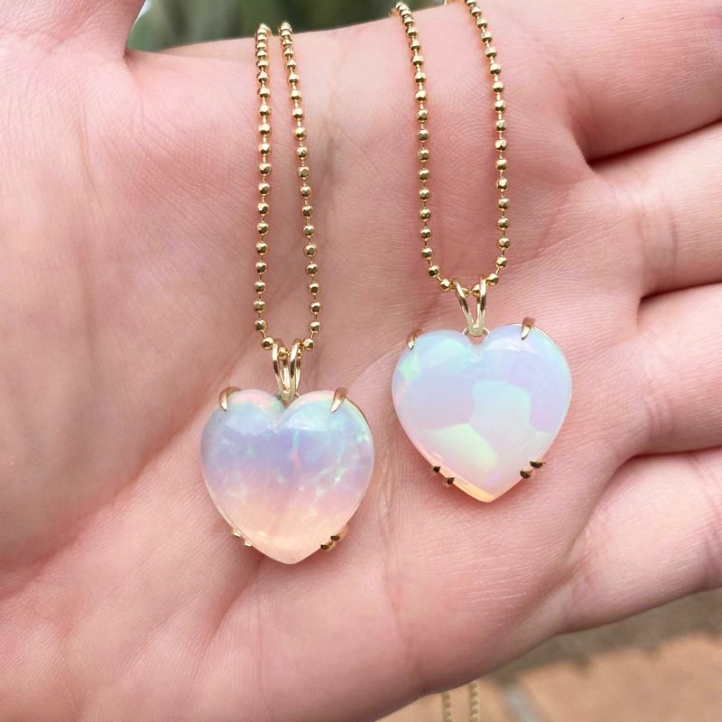 Welo Opal Puffy Heart Necklace image