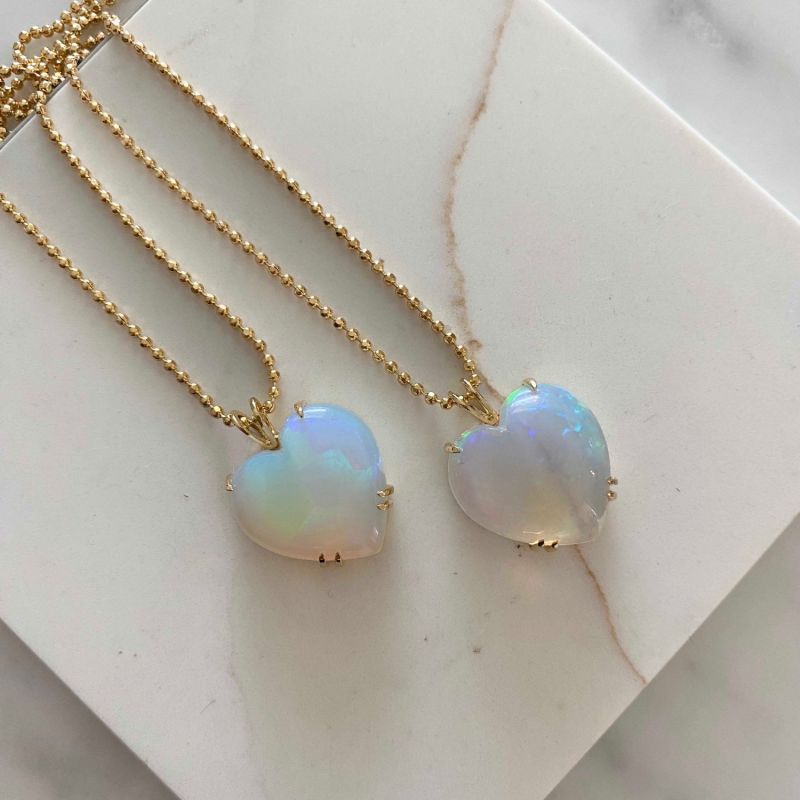 Welo Opal Puffy Heart Necklace image