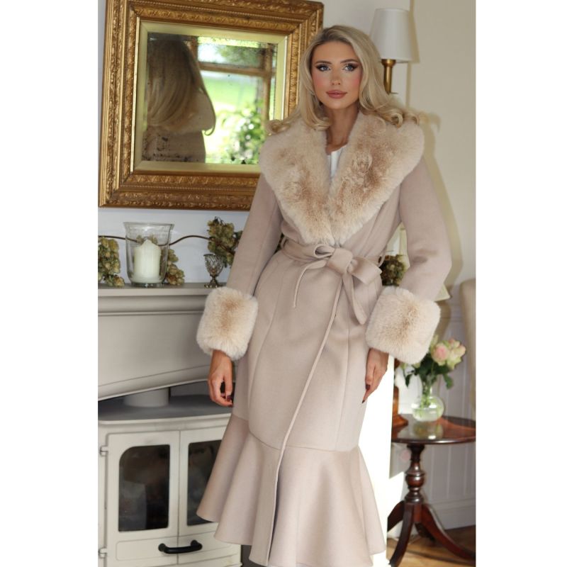 Westminster Cashmere Peplum Coat Beige image