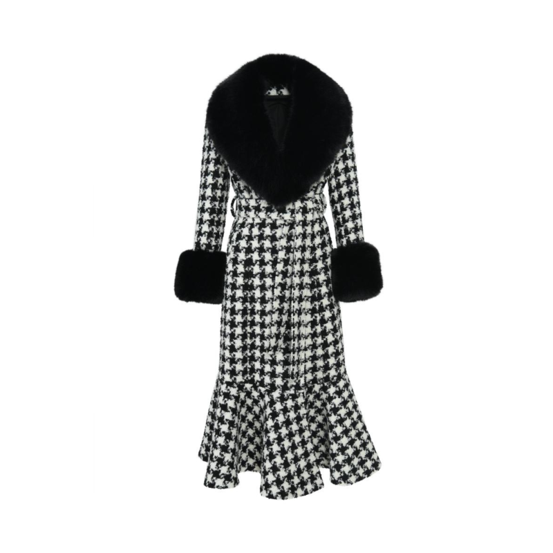 Westminster Cashmere Peplum Coat Houndstooth image