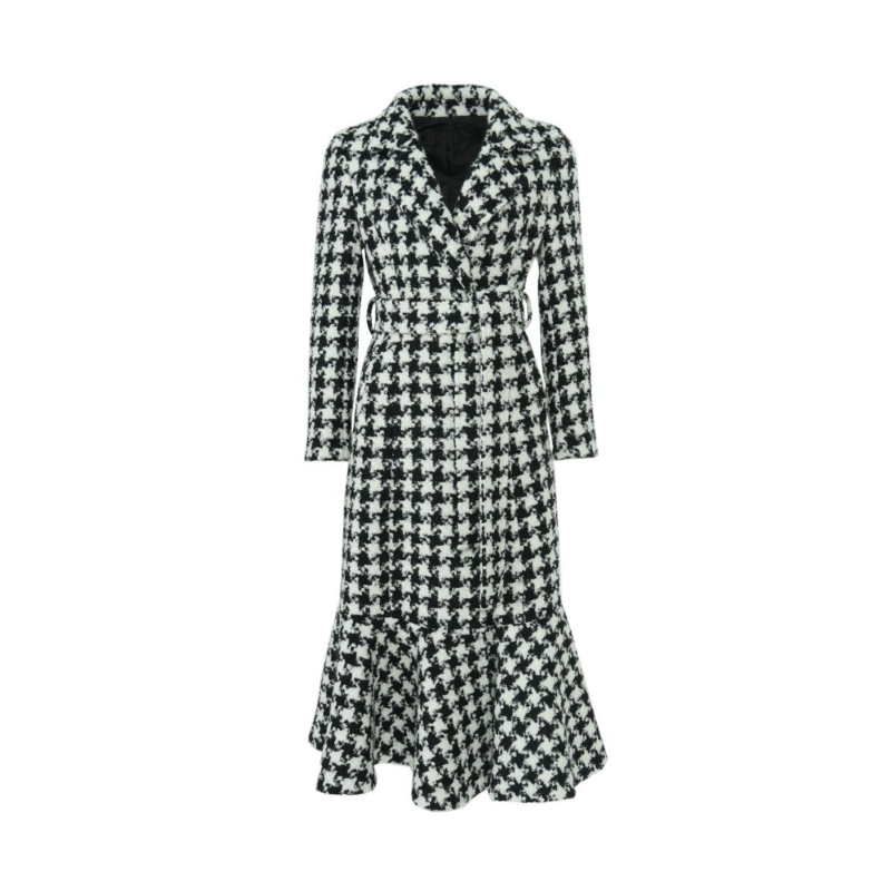 Westminster Cashmere Peplum Coat Houndstooth image