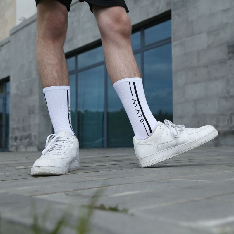 Mate Edition White Cotton Socks image