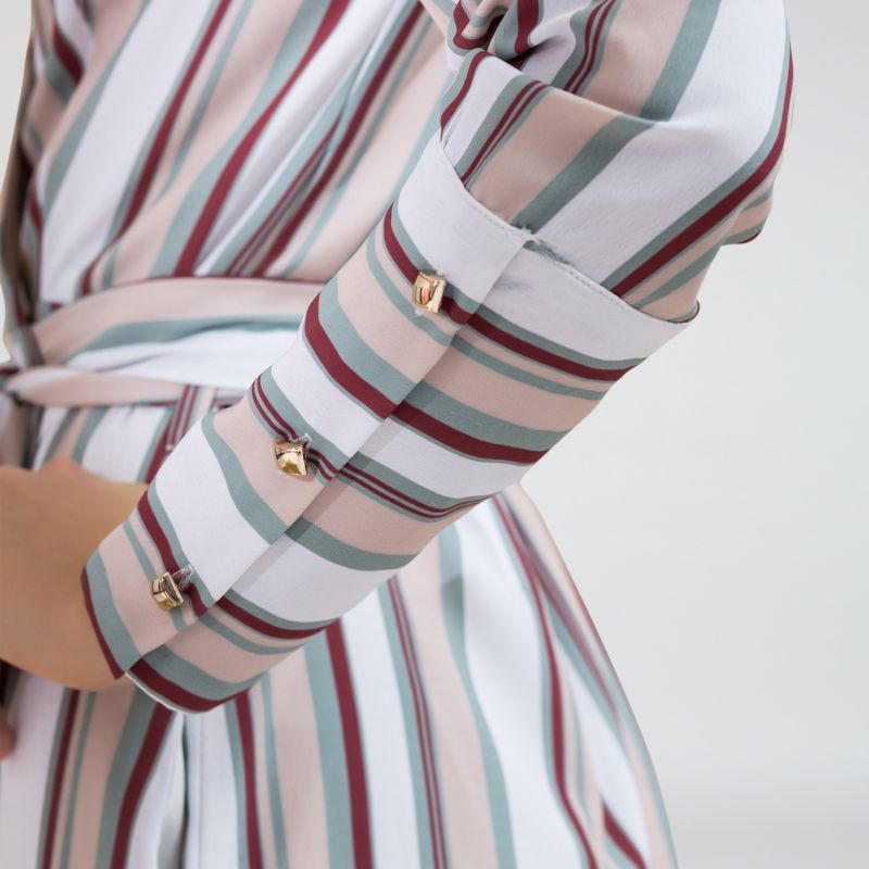 Striped Midi Wrap Dress image