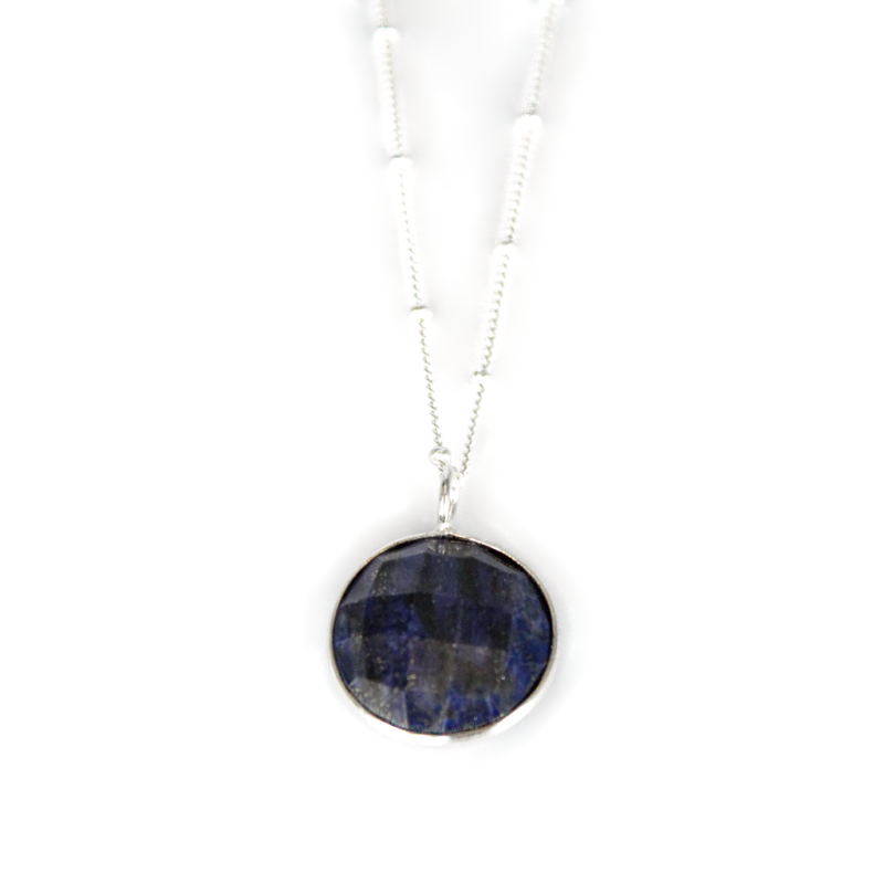 Silver Hannah Necklace In Lapis image