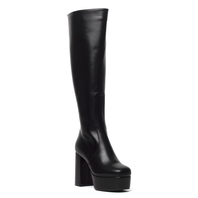 Whatta Showdown Platform Knee High Boots In Black image