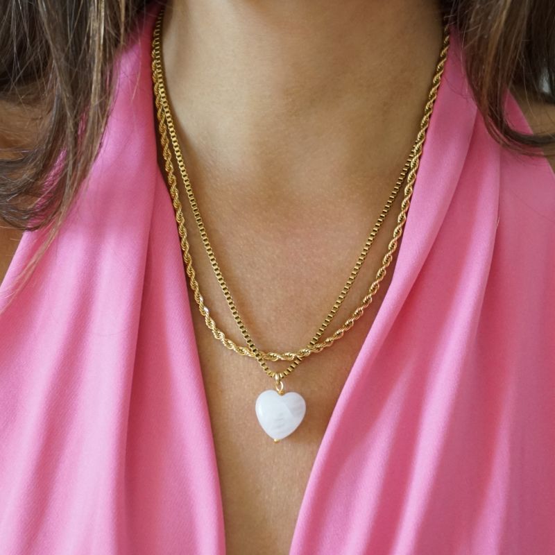 Rose Quartz Heart Necklace Tabitha image