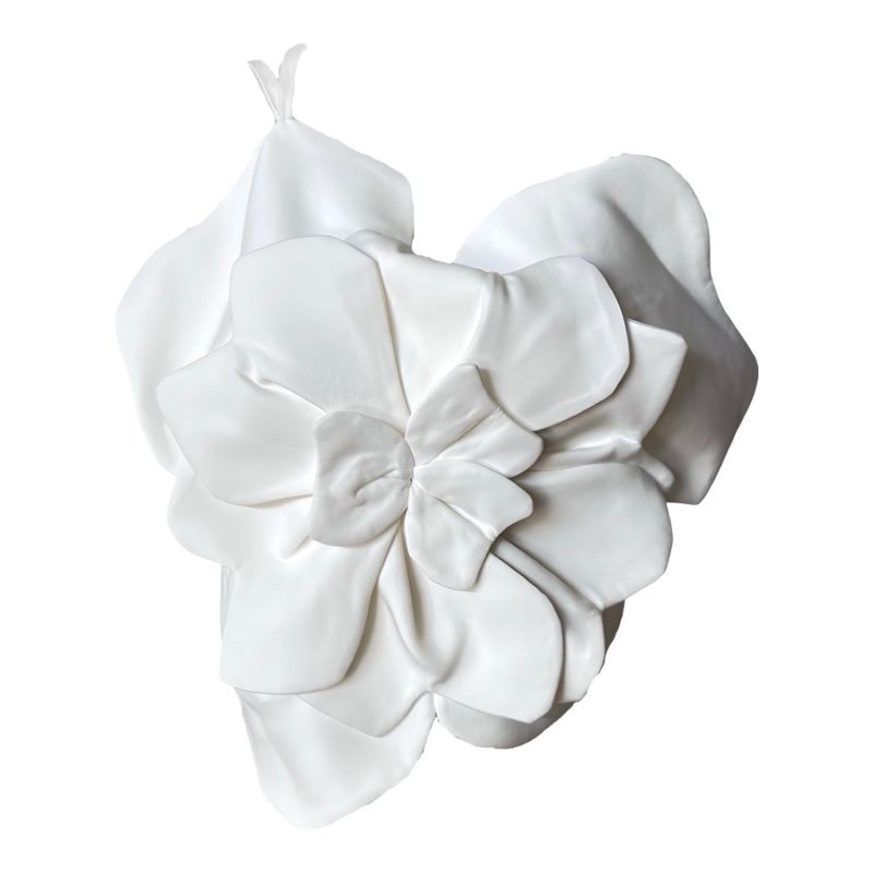 Women White Floral Back Criss Cross Peplum Top