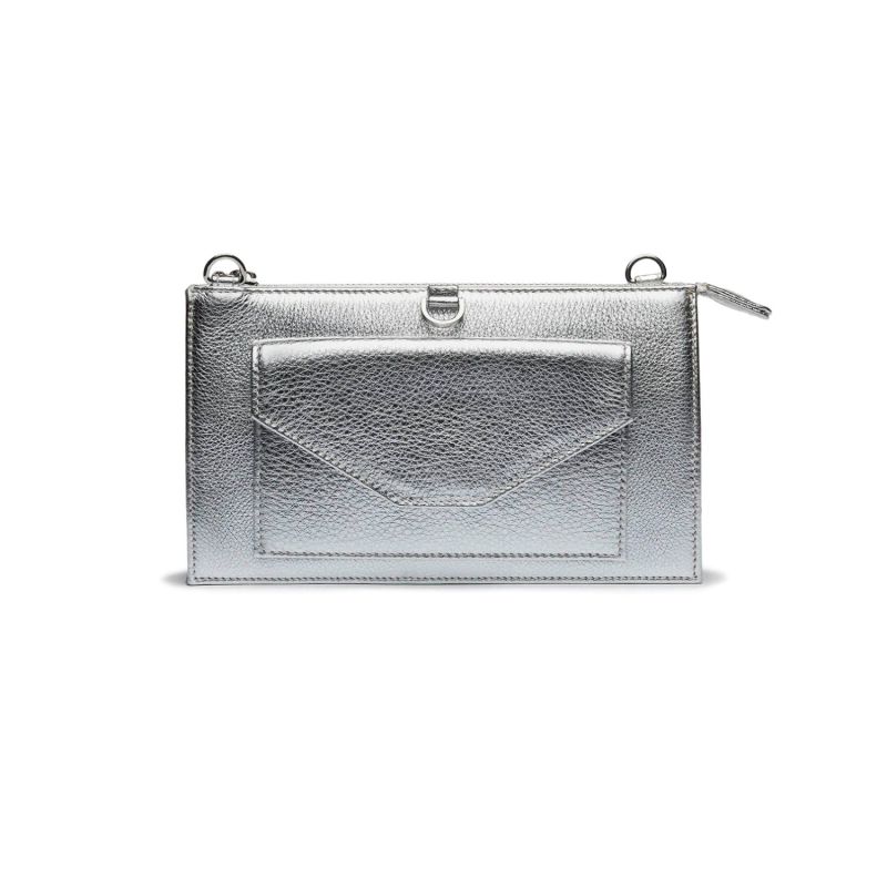 Silver Leather Purse Wallet image