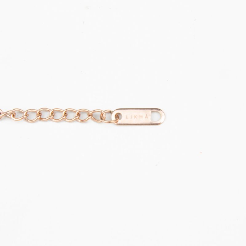 White Mother-Of-Pearl Raindrop Necklace With Rose Gold Chain image