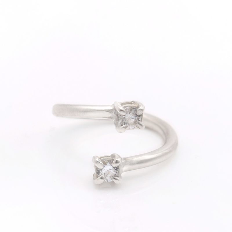 White Sapphire Silver Toi Et Moi Wrap Ring image