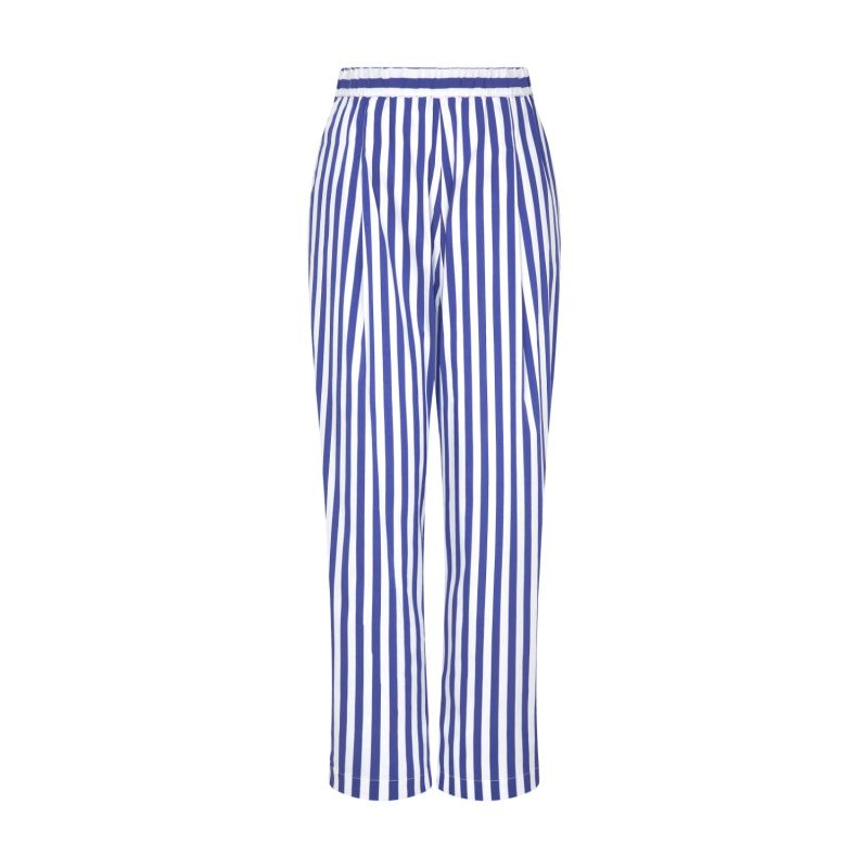 White Thick Stripe Cotton Trousers image