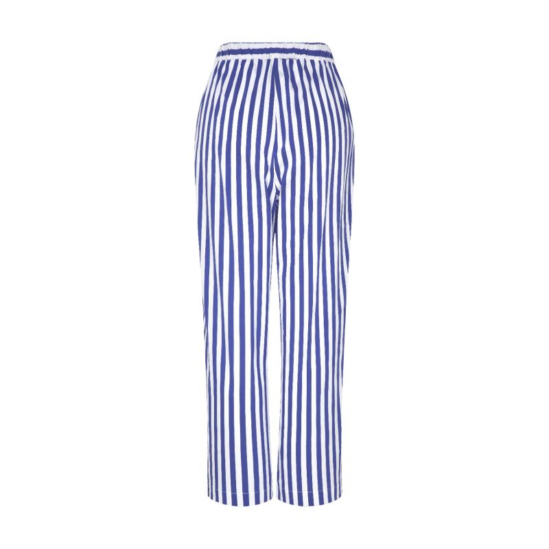 White Thick Stripe Cotton Trousers image