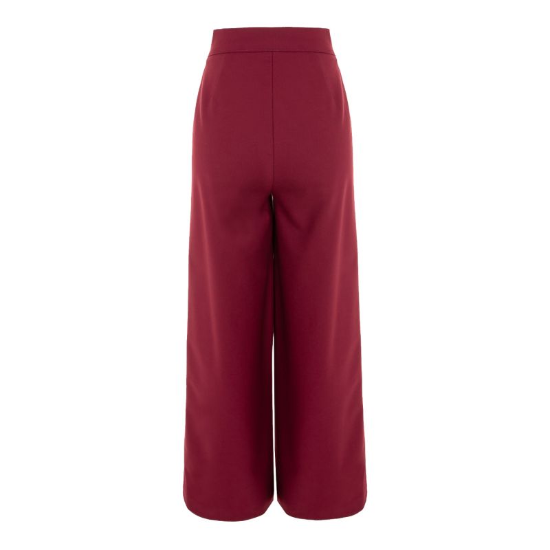 Wide Leg Trousers - Burgundy image