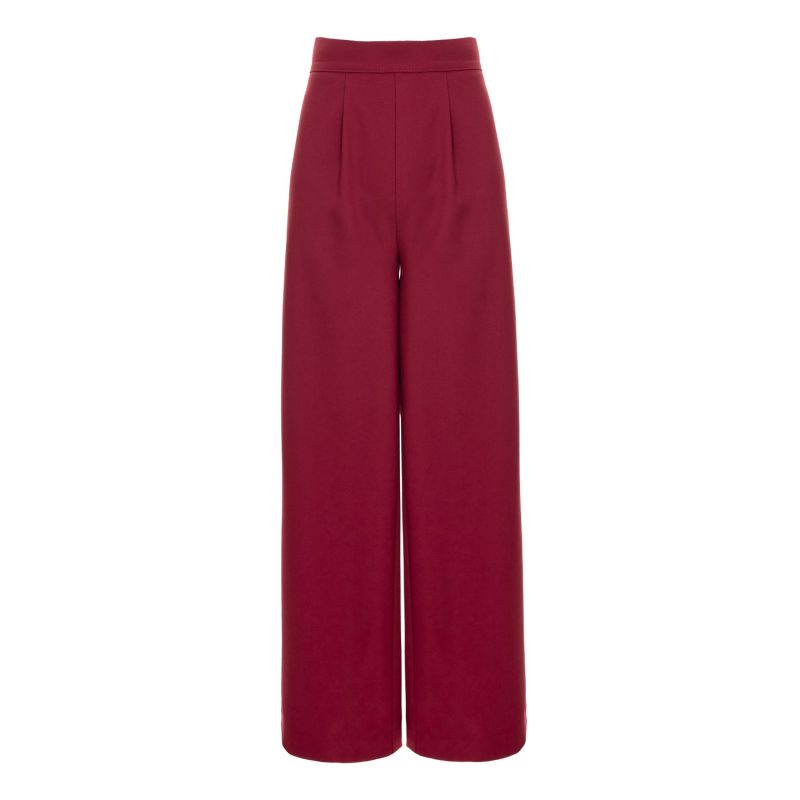 Wide Leg Trousers - Burgundy image