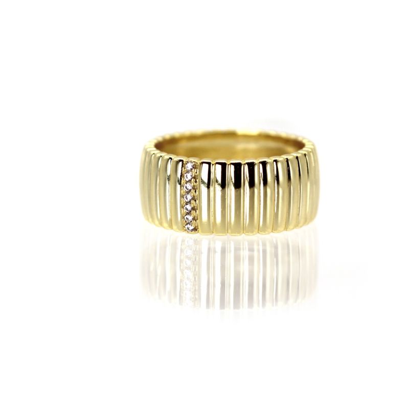 Natural Diamond Comfortable Bold Yellow Gold Ring image