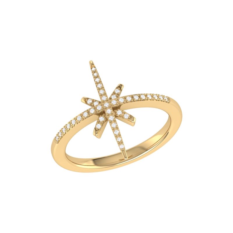 Twinkle Star Ring In 14 Kt Yellow Gold Vermeil On Sterling Silver image