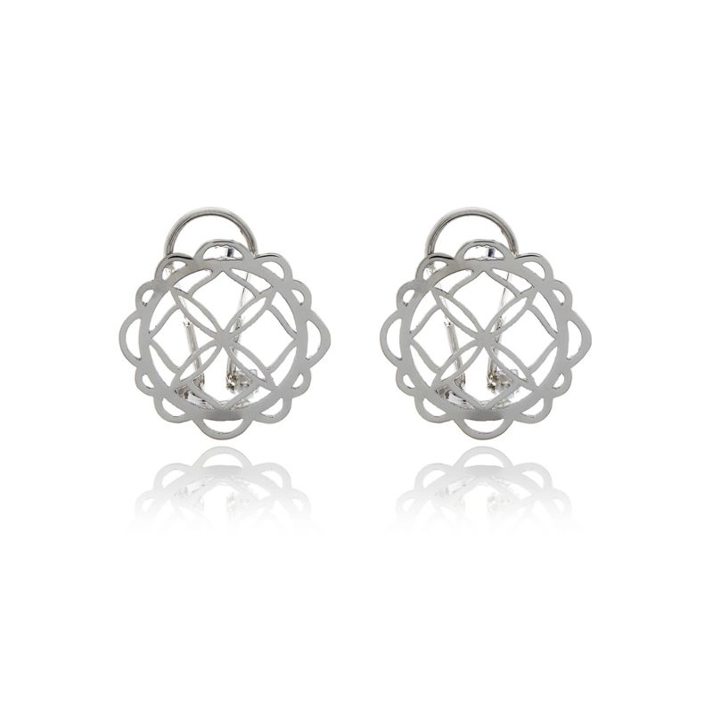 Silver Signature Flower Earrings image