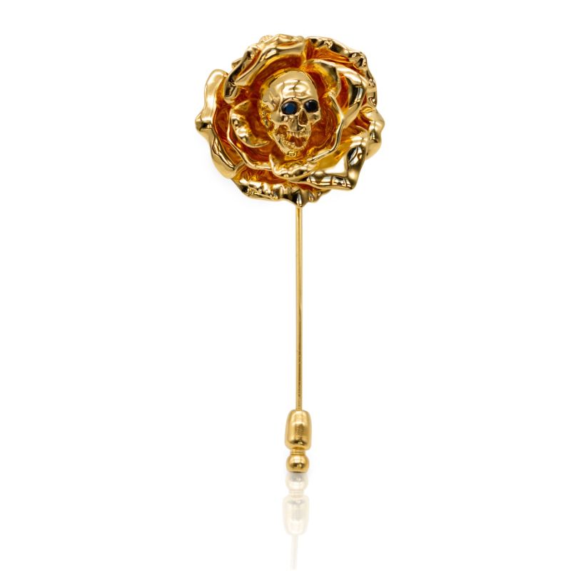 Thorn N’ Roses Gold Brooch Lapel Pin image