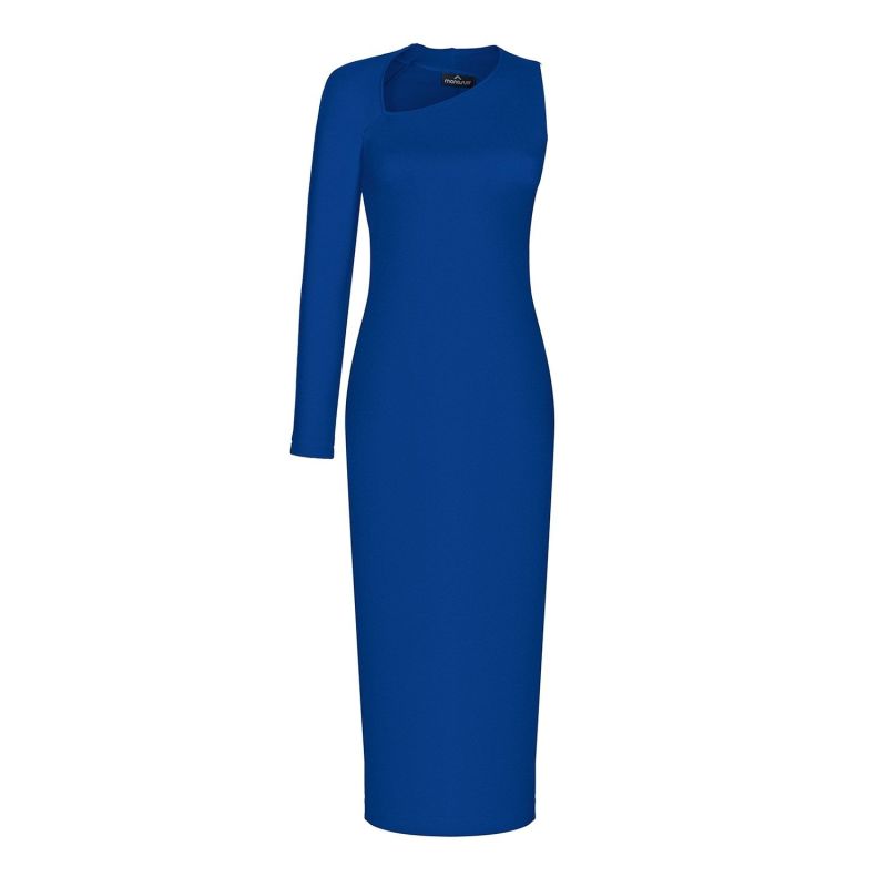 Bold Blue Asymmetrical Dress: A Statement-Making Choice image