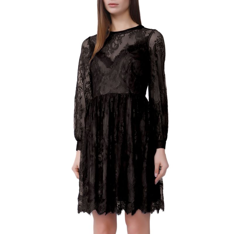 All Over Lace Dress - Black image