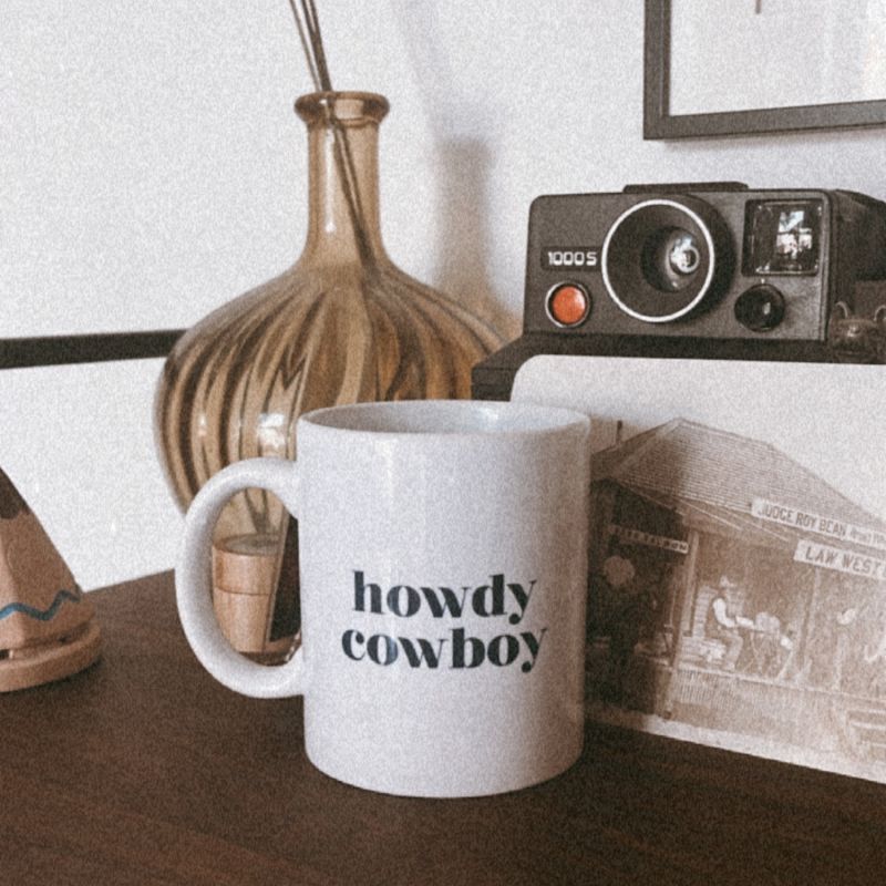 Howdy Cowboy Retro Western Ceramic Mug image