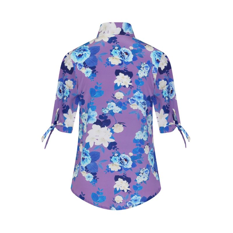 Purple Blossom Silk Shirt image