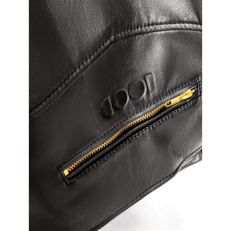 Black Leather Convertible Moto Jacket, COOL CREATIVE