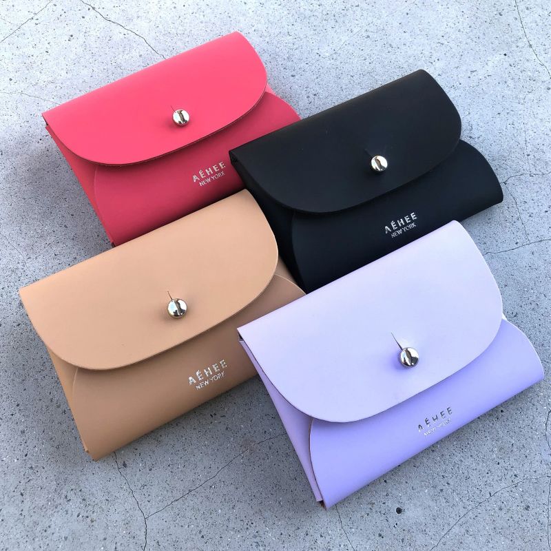 Women’s Leather Minimal Card Holder Wallet- Cashew image