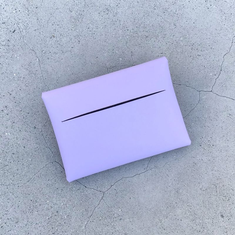 Women’s Leather Minimal Card Holder Wallet- Lavender image