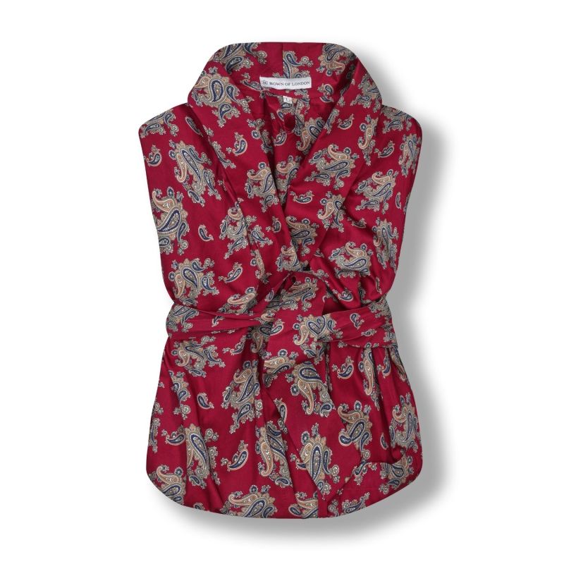 Women's Lightweight Dressing Gown - Gatsby Paisley Wine image