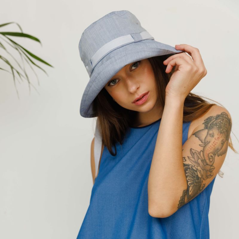 Blue Womens Classic Cotton Hat | Justine Hats