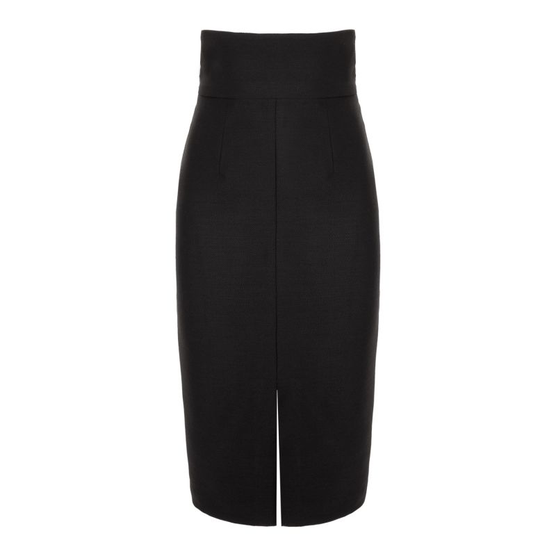 Wool Midi Skirt With Front Slit image