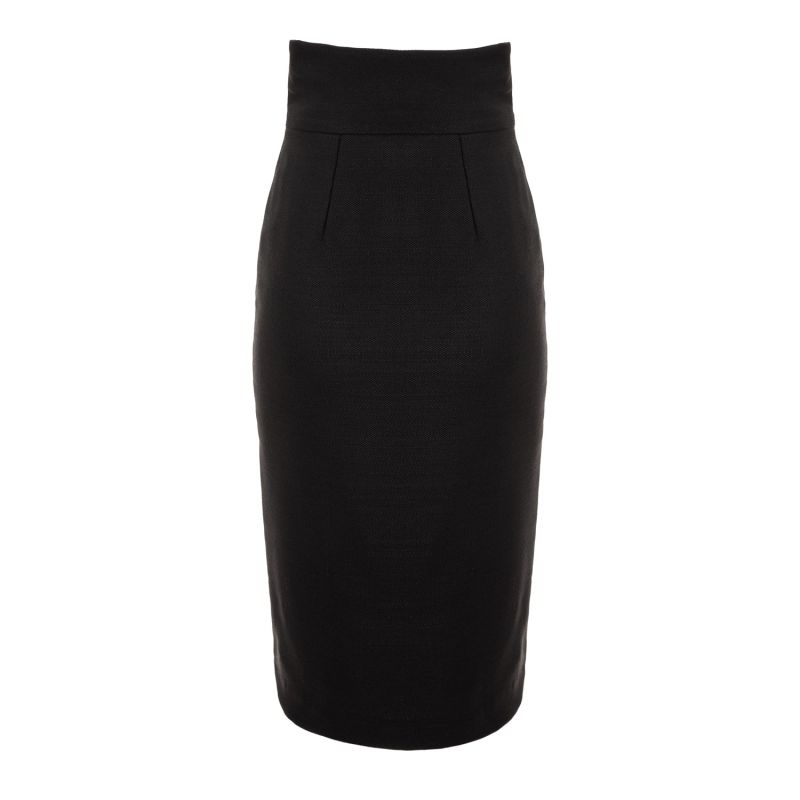 Wool Midi Skirt With Front Slit image