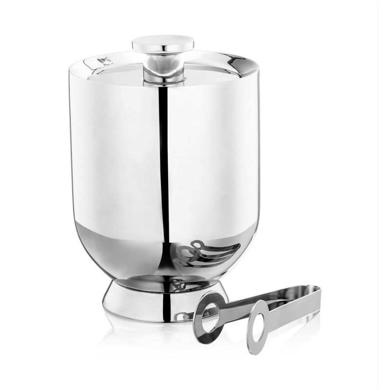 Trombone Ice Bucket & Tongs - Stainless Steel image