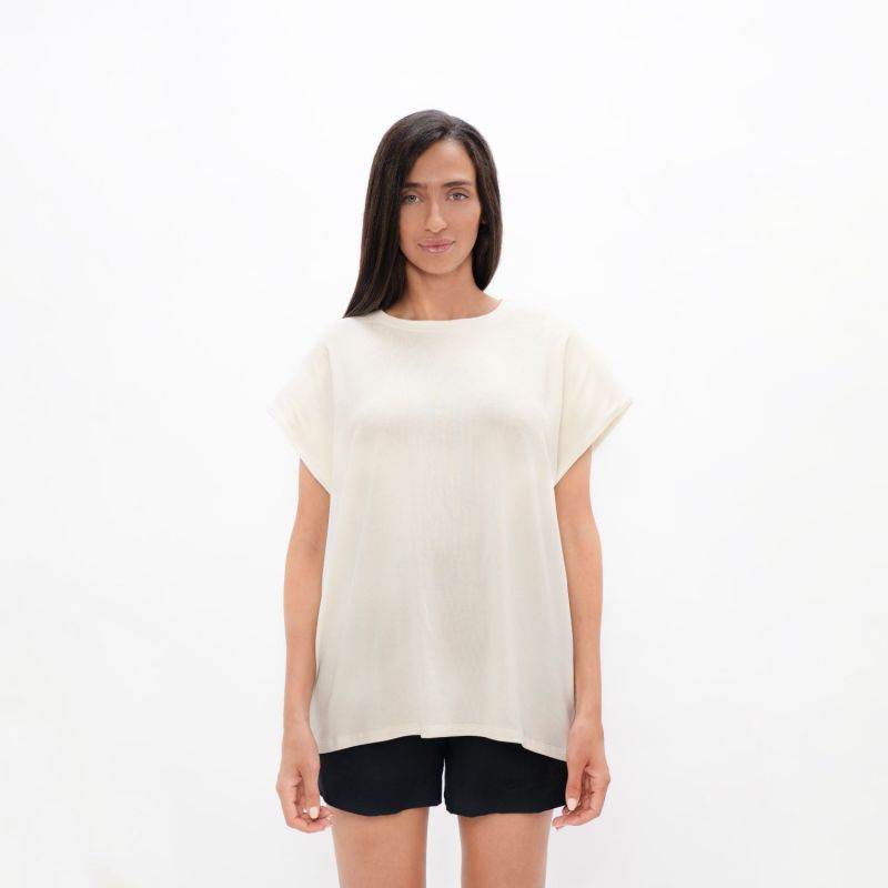 Muscat - Pyratex Seaweed Fibre Bold Shoulder Tee - Powder White image