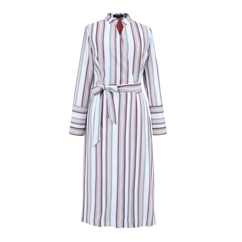 Striped Midi Wrap Dress image