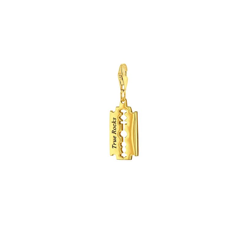 18 kt Gold Plated Small Razor Blade Charm image