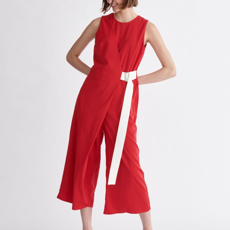 Wrap Jumpsuit - Red image