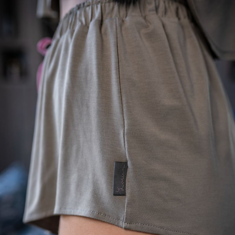 Wrap Top & Comfy Shorts - Platinum Grey image