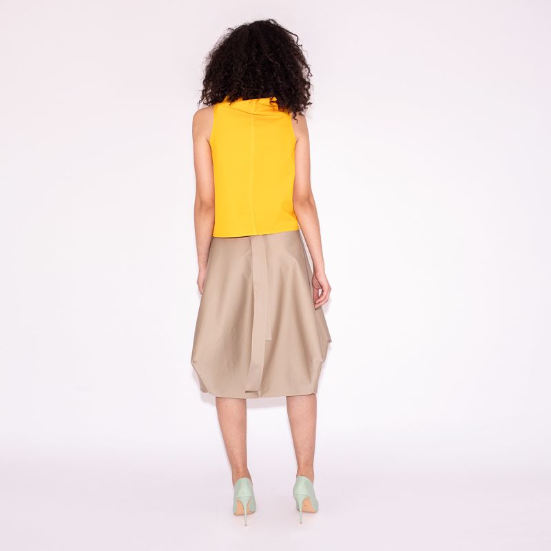 Wrapped Skirt In Beige Cotton image