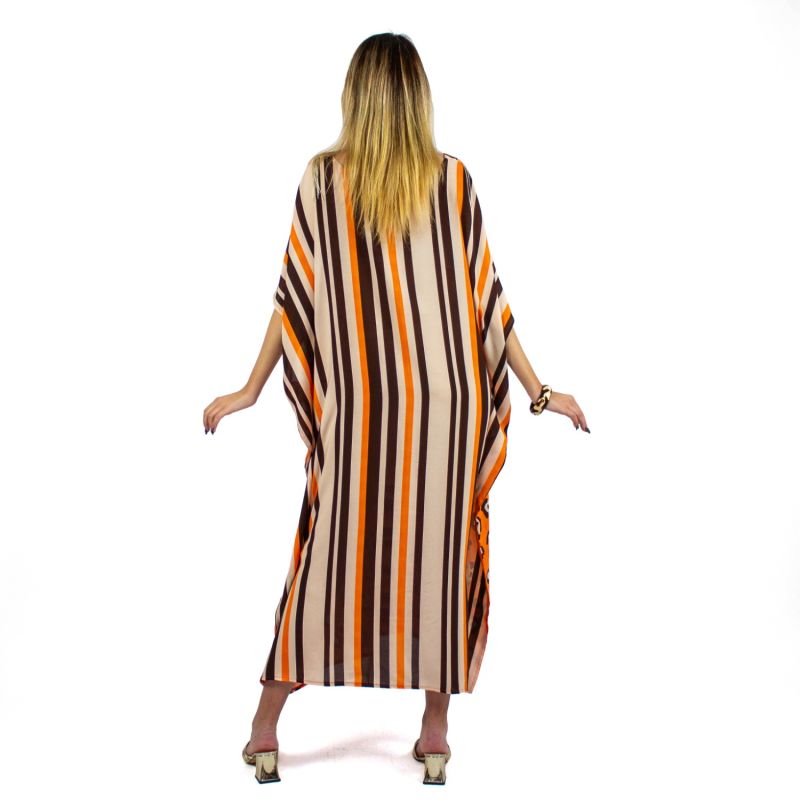 Leopard Print Viscose Kaftan With Fringe Details image