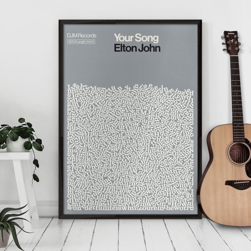 Your Song - Elton John - Song Lyric Print image