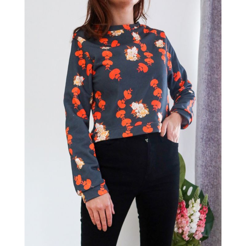 Floral Crop Sweatshirt image